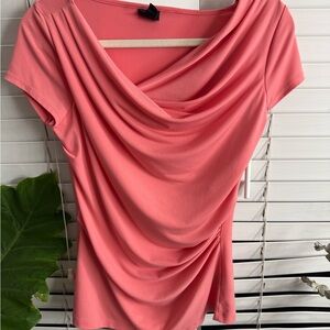 Worthington Coral Drape Neck Blouse